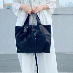 A4サイズしかくトートbag・ver2（ファスナー付き）☆彡ネイビー