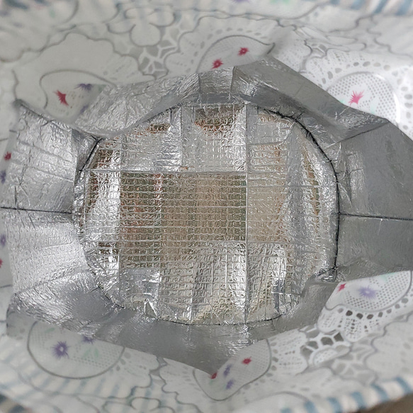防水断熱ランチバッグ 黒と白のランチバッグ 内側と外側の防水ランチバッグ 5枚目の画像