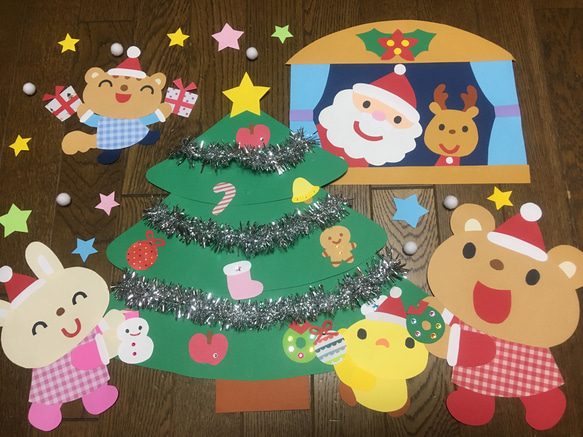 ☆特大壁面飾り☆クリスマスツリーを飾ろう！☆サンタ　冬　幼稚園保育園施設病院