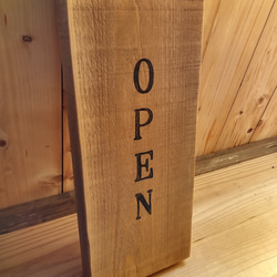 クラシック木製看板 OPEN CLOSED 吊り下げ ローシェンナオレンジ