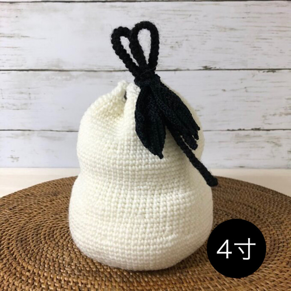 【受注製作品】4寸用骨壺カバー（洋梨 白） 洋梨