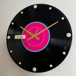 レコード盤時計（ピンク） 2枚目の画像