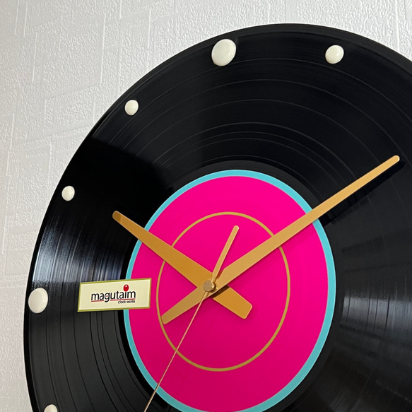 レコード盤時計（ピンク） 4枚目の画像