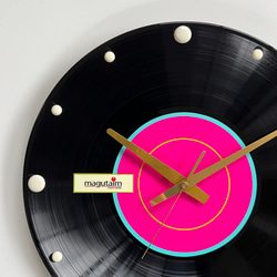 レコード盤時計（ピンク） 1枚目の画像