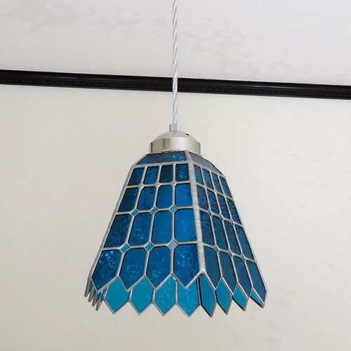 ブルーナイトスター （夜空の星）ステンドグラスペンダントライト