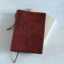 ブックカバー 文庫本サイズ レッドブラウン 【イタリアンレザー