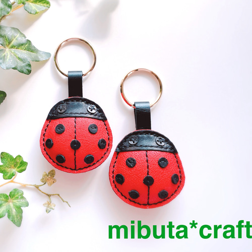 てんとう虫のキーホルダー 再販 キーリング mibuta 通販 8128313