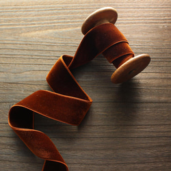 ベロアリボン【日本製/両面】3・6・9・12・18・24・36・48mm幅★CO6900ベルベット/248ライトブラウン 3枚目の画像