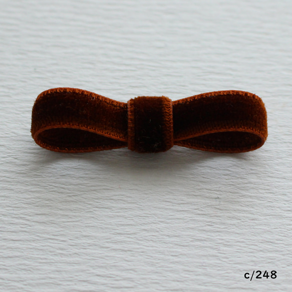 ベロアリボン【日本製/両面】3・6・9・12・18・24・36・48mm幅★CO6900ベルベット/248ライトブラウン 7枚目の画像