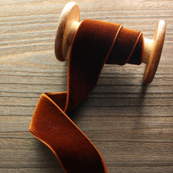 ベロアリボン【日本製/両面】3・6・9・12・18・24・36・48mm幅★CO6900ベルベット/248ライトブラウン 5枚目の画像