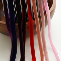 ベロアリボン【日本製/両面】3・6・9・12・18・24・36・48mm幅★CO6900ベルベット/209赤紫 10枚目の画像