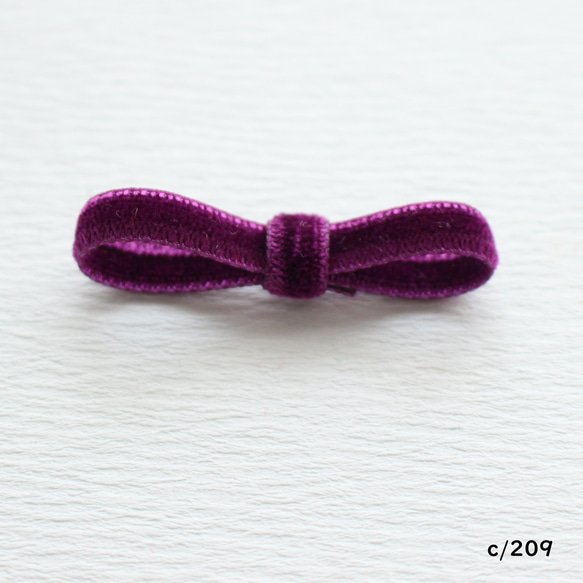 ベロアリボン【日本製/両面】3・6・9・12・18・24・36・48mm幅★CO6900ベルベット/209赤紫 5枚目の画像