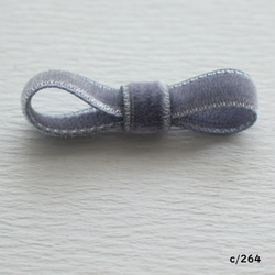 ベロアリボン【日本製/両面】CO6900ベルベット 3〜48mm幅 /264ブルーグレー 4枚目の画像