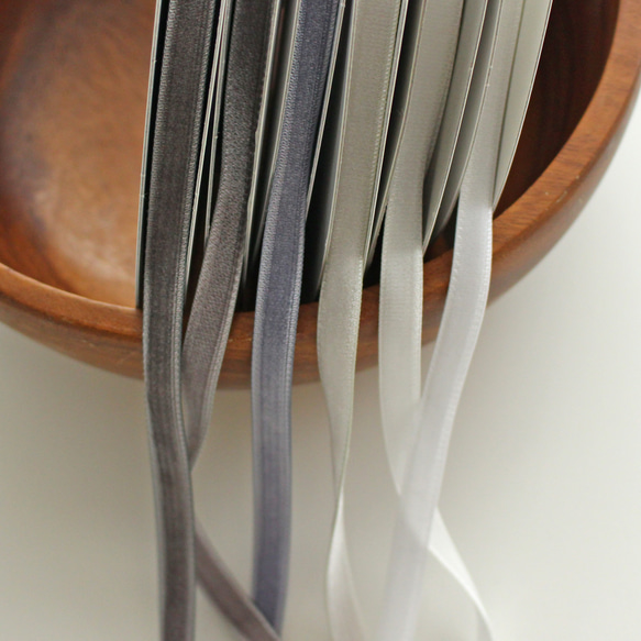 ベロアリボン【日本製/両面】CO6900ベルベット 3〜48mm幅 /264ブルーグレー 10枚目の画像