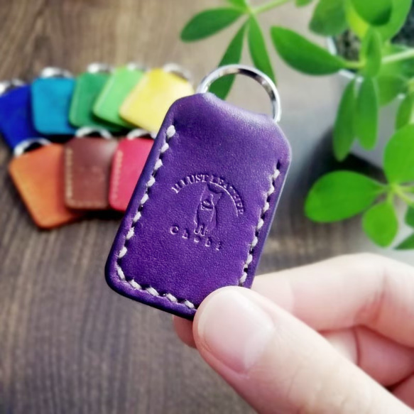 本革 マーブル染め チャーム キーホルダー レザークラフト 革細工