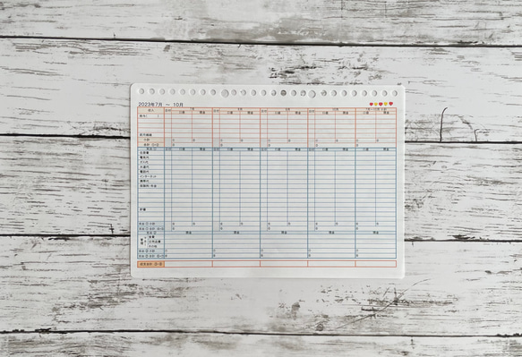 カレンダー式かんたん家計簿 B5 / ハート③ 8枚目の画像