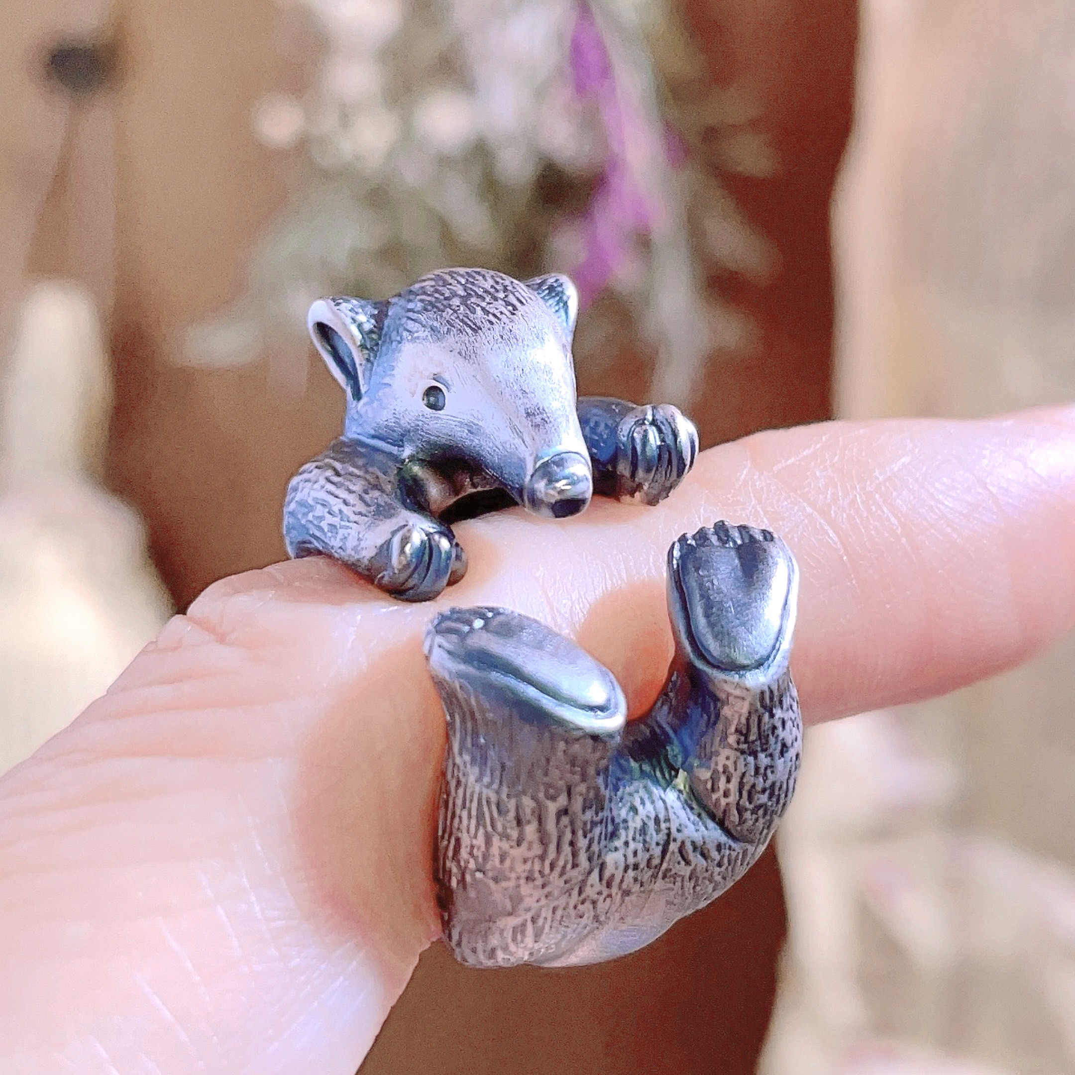 いつでもいっしょ!アリクイ•リング【スターリングシルバー製/動物モチーフ】