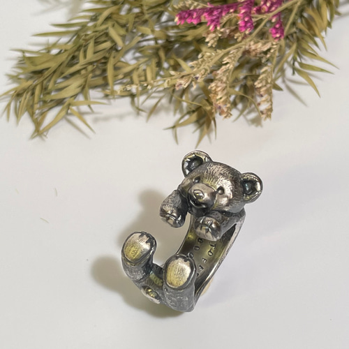 いつでもいっしょ!テディベア•リング【スターリングシルバー製/動物