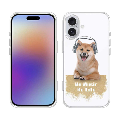 iPhone17/iPhone Air 犬 全機種対応☆TPUケース 柴犬だってNo Music