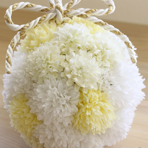 ボールブーケ 紐 和装ブーケ 白無垢 造花 結婚式 和風 着物 打掛 前