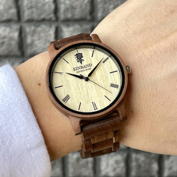 EINBAND Reise胡桃木40毫米木製手錶木製手錶 第6張的照片