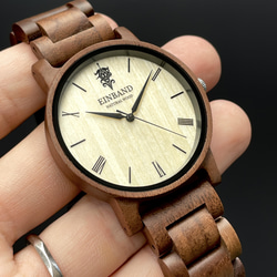 EINBAND Reise胡桃木40毫米木製手錶木製手錶 第7張的照片
