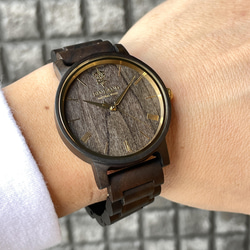 EINBAND Reise SandalWood＆Gold 40mm Wooden Watch Wood Watch 第6張的照片