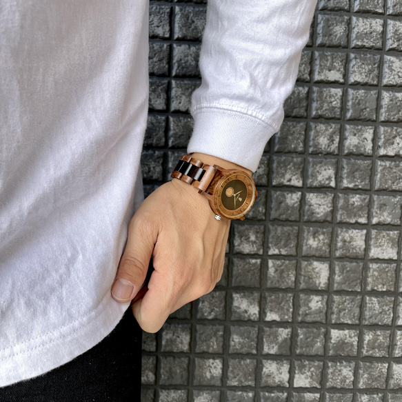 EINBAND Mond Acacia &amp; Ebony 40 毫米木製手錶 Wood Watch 第6張的照片