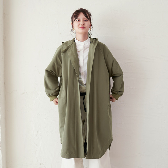 森之學：防雨防風！防水絎縫斗篷外套（卡其色） 第2張的照片