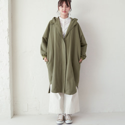 森之學：防雨防風！防水絎縫斗篷外套（卡其色） 第4張的照片