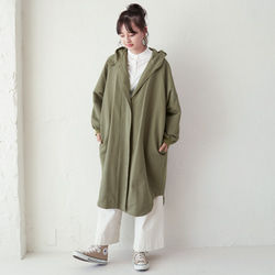 森之學：防雨防風！防水絎縫斗篷外套（卡其色） 第6張的照片