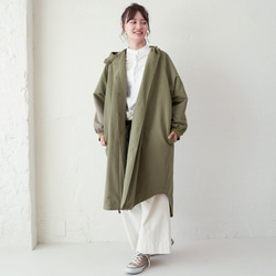 森之學：防雨防風！防水絎縫斗篷外套（卡其色） 第10張的照片