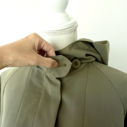 森之學：防雨防風！防水絎縫斗篷外套（卡其色） 第15張的照片