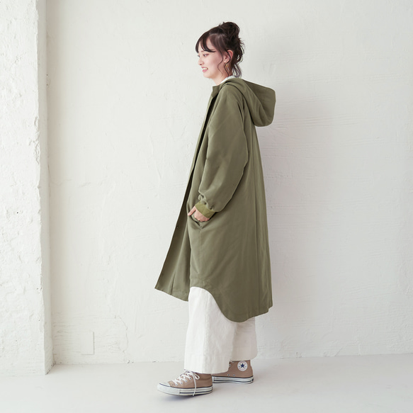 森之學：防雨防風！防水絎縫斗篷外套（卡其色） 第17張的照片