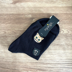 毛並みまで感じるリアル猫さん刺繍の靴下『トラTORA』 6枚目の画像
