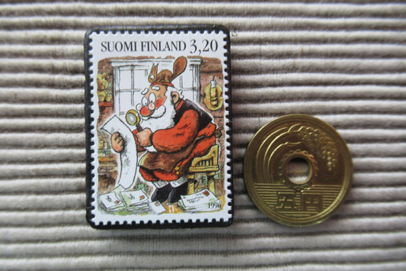 フィンランド　クリスマス切手ブローチ5628 3枚目の画像