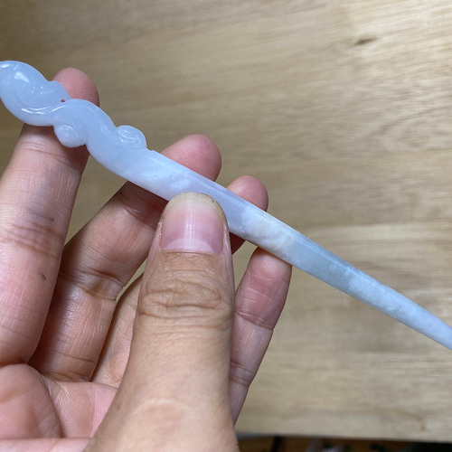 Z18 簪 ミャンマー産 天然 A貨 本翡翠 1本 簪 ほうおう 鳳凰 かんざし