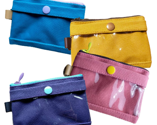 パスケース カードケース ポーチ ミニ財布 帆布 カラーオーダー 【受注