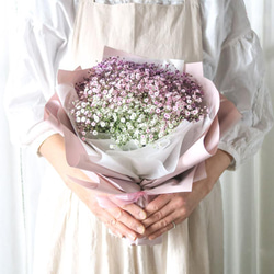 母の日ギフトpink gradation baby's breath bouquetピンクグラデーションかすみそう花束 2枚目の画像