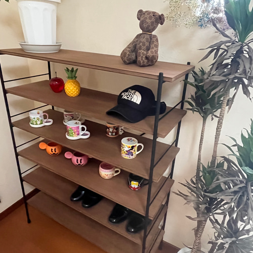 アイアンシューズラック7段(3足×7段21足用)鉄筋フレーム仕様