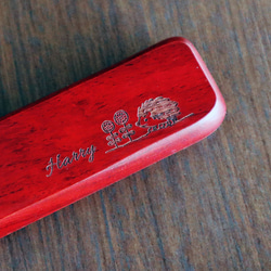 ★ 刺蝟哈利木製鉛筆盒（紅木） 個人化 可客製化 聖誕節 生日 免費包裝 第1張的照片