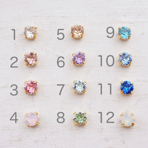国内発送*スワロフスキーSwarovski シンプル一粒 スタッドピアス org.jpg