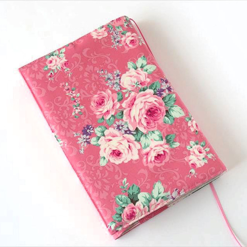 ロココ調ブックケース（ピンク） 単行本ブックカバー ロココ調薔薇 濃ピンク ブックカバー kurutohana