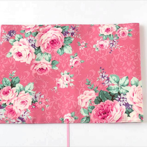 文庫本ブックカバー ロココ調薔薇 濃ピンク ブックカバー kurutohana