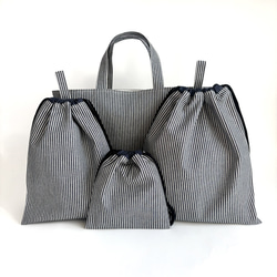 入園入学 4点セット｜ヒッコリーデニム（レッスンバッグ・体操服袋