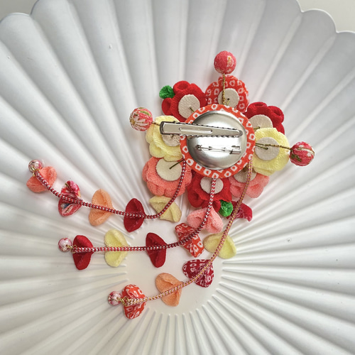 七五三髪飾り 7歳 赤系つまみ細工 かんざし 〜美波〜 通販 8156749