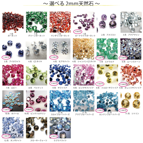 ベゼルリング ２本セット／14kgf  1.0mm幅 選べる天然石／マイナス号対応　ピンキー 6枚目の画像