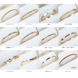 ベゼルリング ２本セット／14kgf  1.0mm幅 選べる天然石／マイナス号対応　ピンキー 10枚目の画像