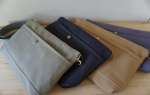 倉敷帆布サコッシュ (M)ベージュ 9枚目の画像