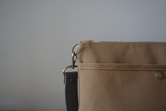 倉敷帆布サコッシュ (M)ベージュ 4枚目の画像